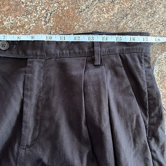 Banana Republic Pleated Wide Leg Linen Cotton Blend Trouser Pant Black 14 Petite - Picture 6 of 12